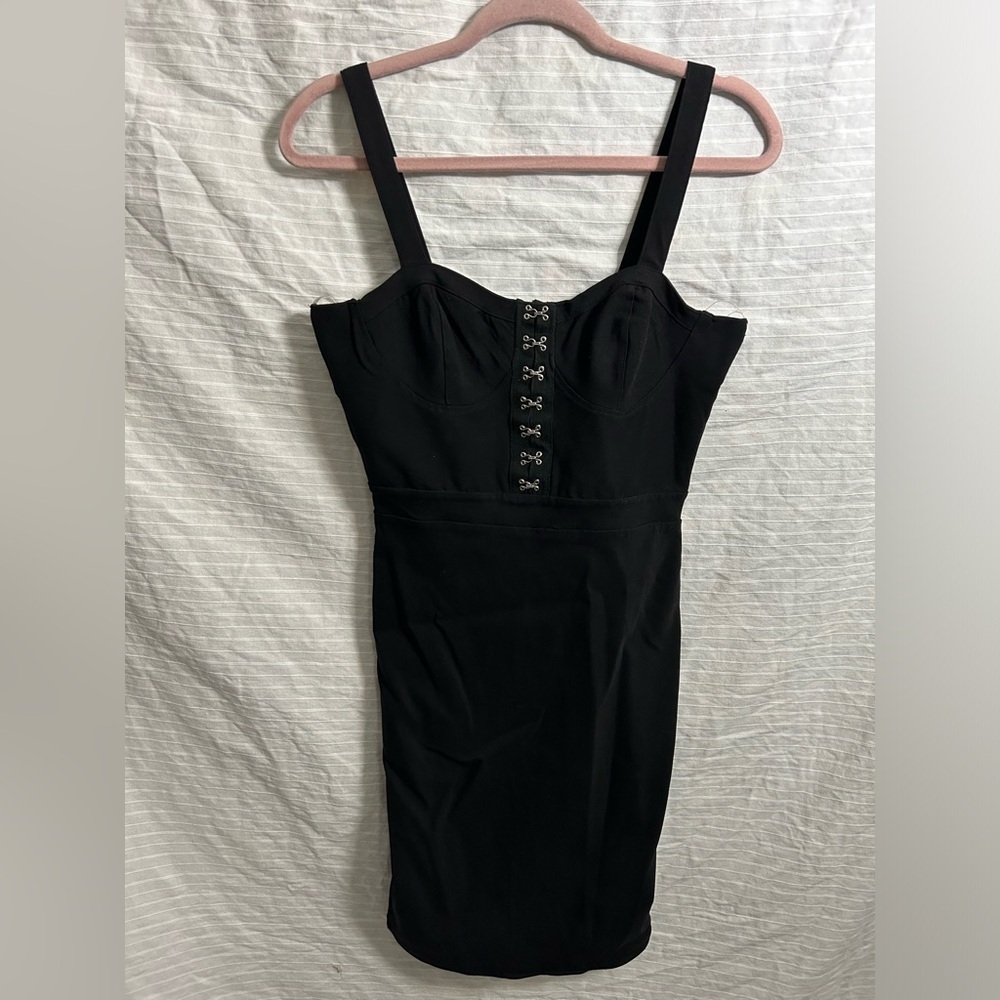 Blashe Hook And Loop Deep Black Bodycon Stretch D… - image 4